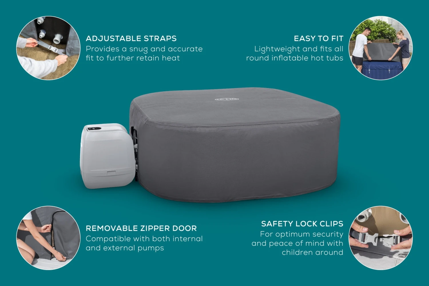 Lay-z Spa Lay-Z-Spa® EnergySense™ - 180cm Round Thermal Hot Tub Cover 4 Lay-z Spa Lay-Z-Spa® EnergySense™ - 180cm Round Thermal Hot Tub Cover - Image 4