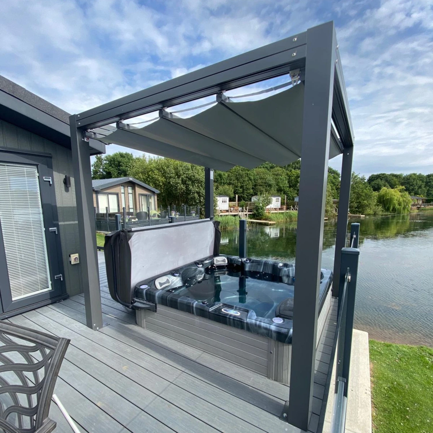 Bespoke Velarium Metal Hot Tub Gazebo With Waterproof Retracting Canopy Roof 2 Bespoke Velarium Metal Hot Tub Gazebo With Waterproof Retracting Canopy Roof - Image 2