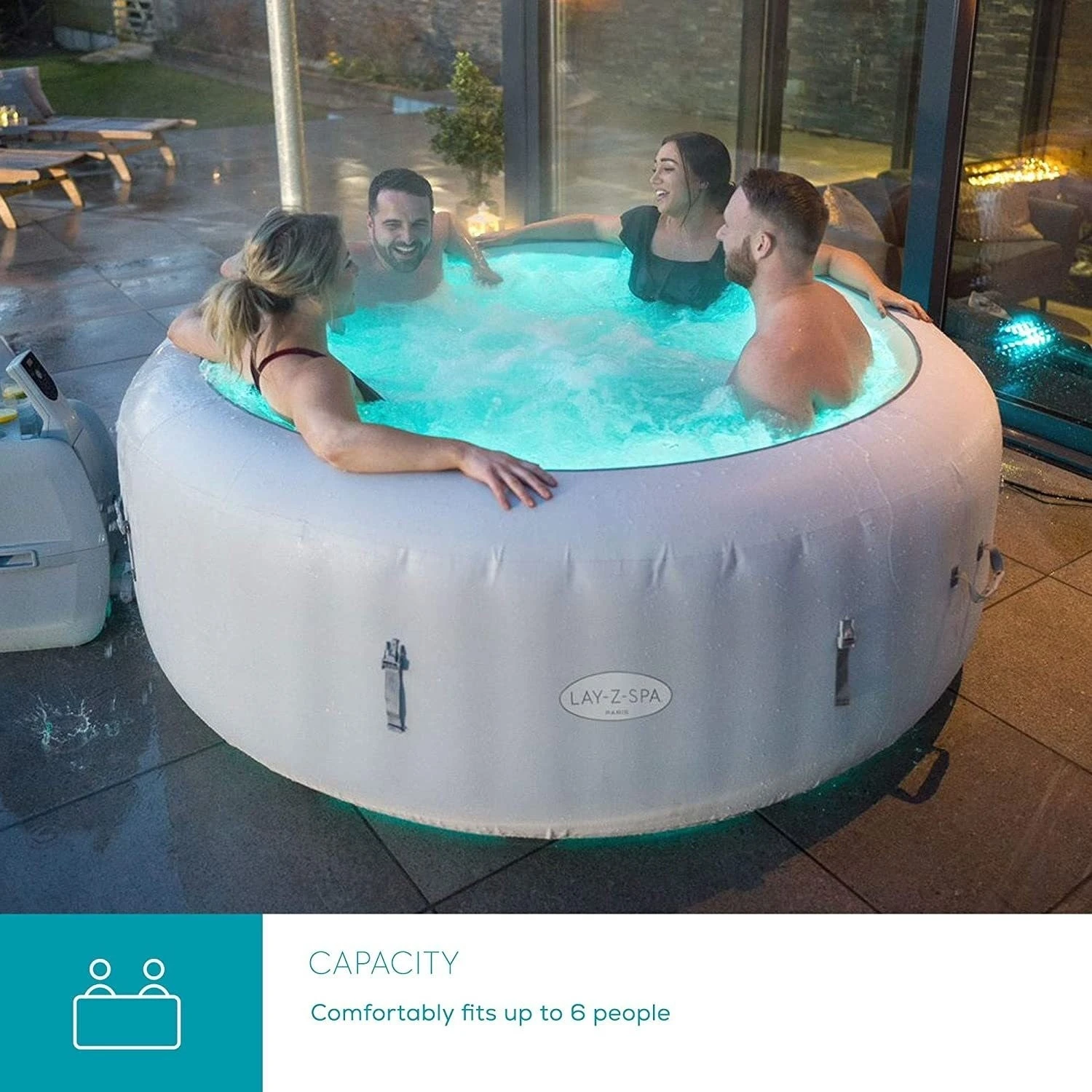 Lay-z Spa Lay-Z-Spa® AirJet Paris - 6 Person Inflatable Hot Tub 2 Lay-z Spa Lay-Z-Spa® AirJet Paris - 6 Person Inflatable Hot Tub - Image 2