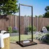 Zen Black Outdoor Shower With Wood Effect Base