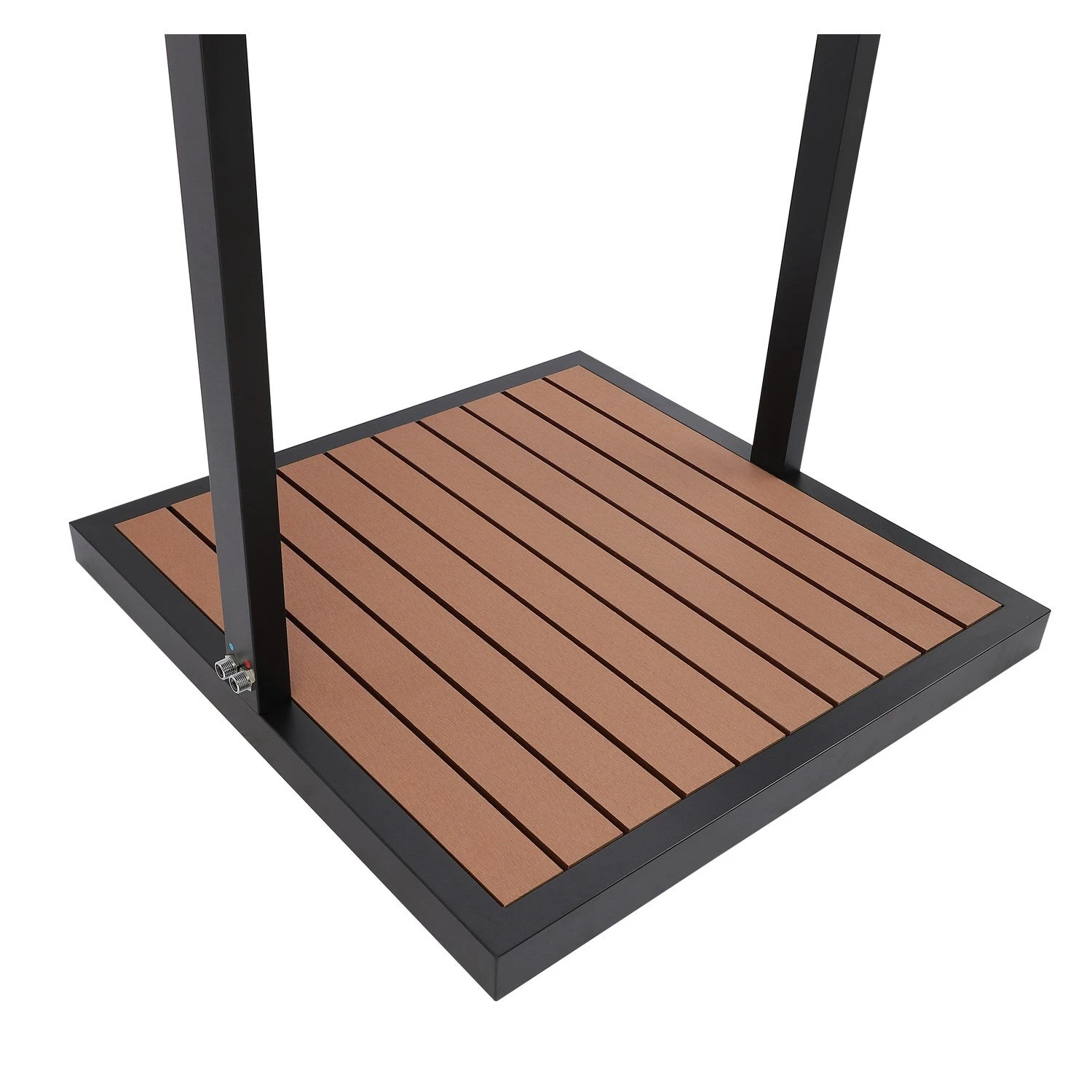 Zen Black Outdoor Shower With Wood Effect Base 4 Zen Black Outdoor Shower With Wood Effect Base - Image 4