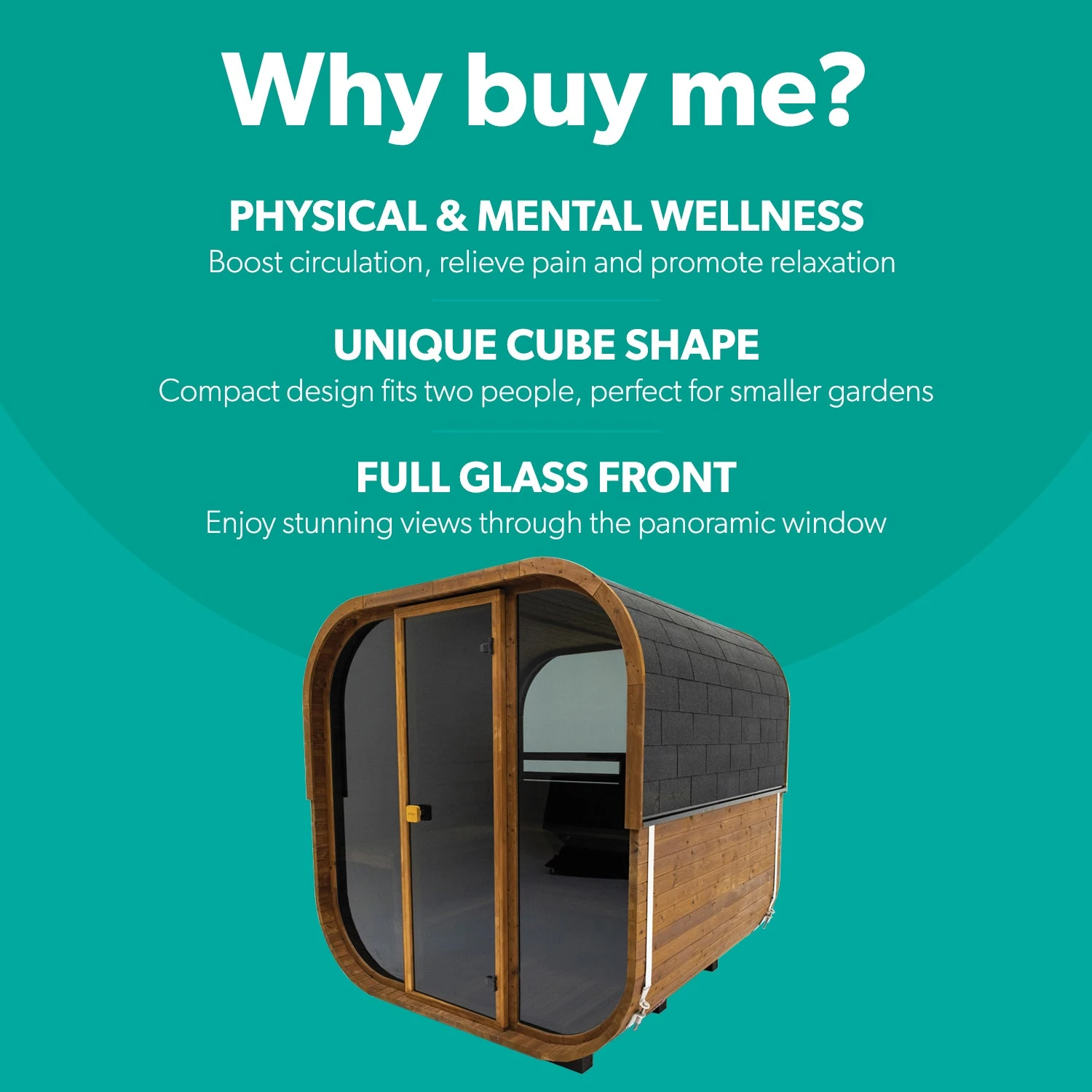 Hekla Cube 160 - 2 Person Outdoor Sauna 2 Hekla Cube 160 - 2 Person Outdoor Sauna - Image 2