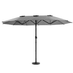 Como 2.7x4.5m Large Double Sided Grey Garden Parasol With Base And Cover -Outdoor Living Hot Tubs FTR144 7 Supersize