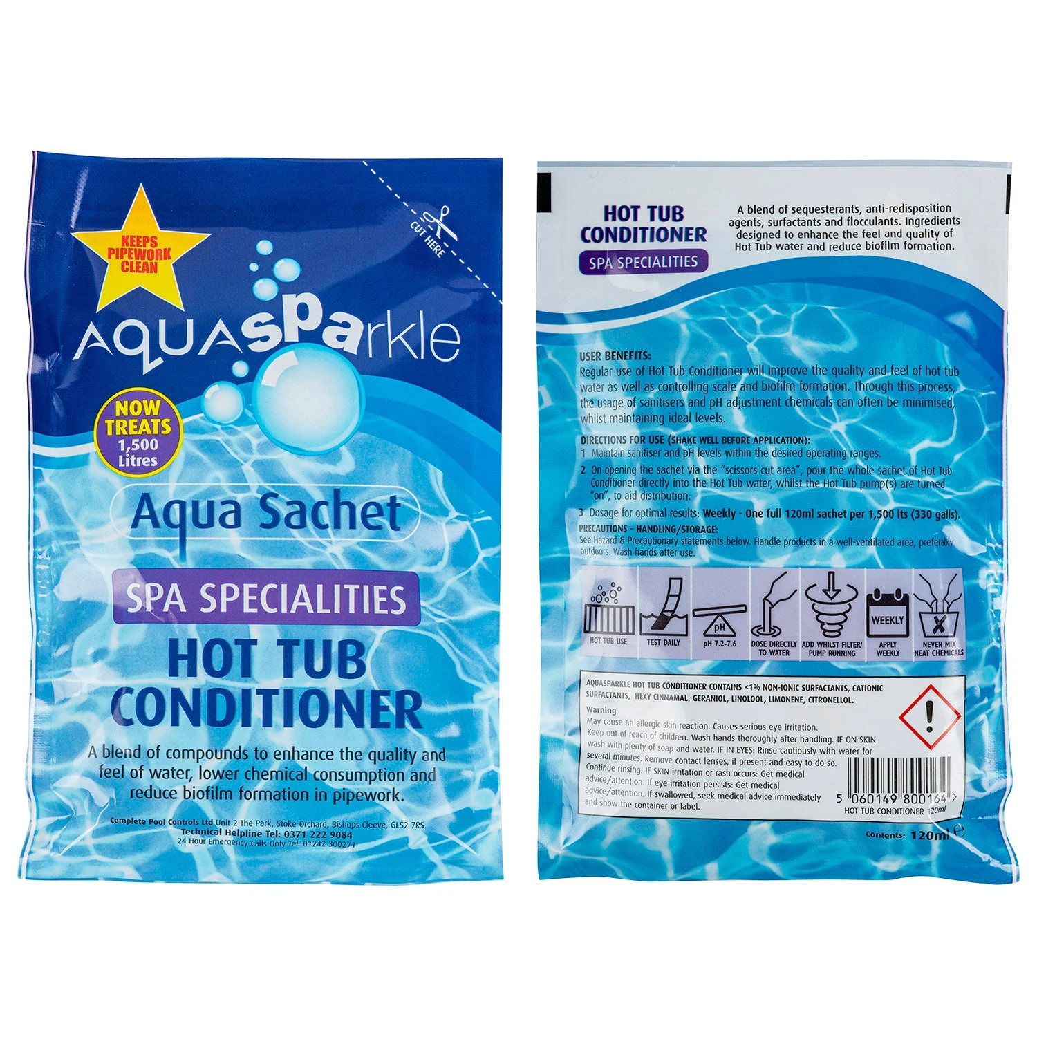 AquaSPArkle Hot Tub Conditioner Spa Specialities Aqua Sachet 2 AquaSPArkle Hot Tub Conditioner Spa Specialities Aqua Sachet - Image 2