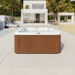 Jacuzzi® J235™ / J235IP™ - 6 Person Hot Tub With 1 Lounger -Outdoor Living Hot Tubs JHT J235 Lifestyle RoastedChestnutsquare