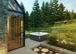 Jacuzzi® J385IP™ - 7 Person Hot Tub -Outdoor Living Hot Tubs JHT J385 Lifestyle SmokedEbony 2000x1414 3fd14c89 79e4 4850 bd10 f3223e4eeab0