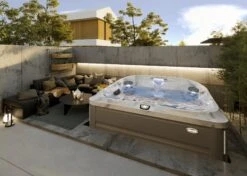 Jacuzzi® J485IP™ - 7 Person Hot Tub -Outdoor Living Hot Tubs JHT J485 Lifestyle BrushedGray 2000x1429 26149e9f 69f3 4346 a0dc f1627567c50e