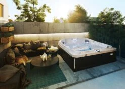 Jacuzzi® J485IP™ - 7 Person Hot Tub -Outdoor Living Hot Tubs JHT J485 Lifestyle SmokedEbony 2000x1414 00fe93c9 43b1 4843 b387 ed6b837b8cda