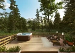 Jacuzzi® J575IP™ - 5-6 Person Hot Tub With 1 Lounger -Outdoor Living Hot Tubs JHT J575 Lifestyle RoastedChestnut 4243x3000 7a921aef 0ae0 4486 b181 34dfac85c145