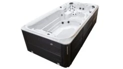 Jacuzzi® PowerActive™ J-16™ - 16ft Swim Spa -Outdoor Living Hot Tubs JSS PowerActive J16 Platinum SmokedEbony IsoLeftCorner2 WhiteBackground 3000x1688 404635ed 94aa 4129 bc0b 01c53336c2a4