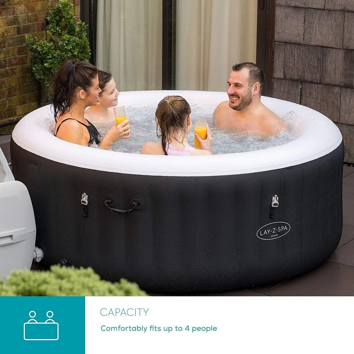 Lay-z Spa Lay-Z-Spa® AirJet Miami - 4 Person Inflatable Hot Tub 4 Lay-z Spa Lay-Z-Spa® AirJet Miami - 4 Person Inflatable Hot Tub - Image 4