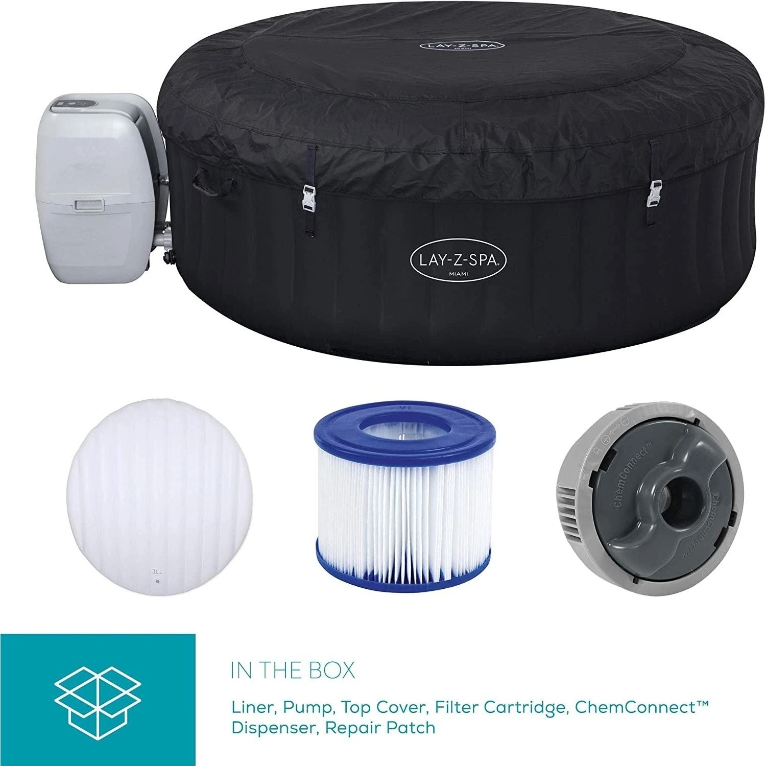 Lay-z Spa Lay-Z-Spa® AirJet Miami - 4 Person Inflatable Hot Tub 7 Lay-z Spa Lay-Z-Spa® AirJet Miami - 4 Person Inflatable Hot Tub - Image 7