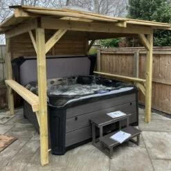Brentano Wooden Hot Tub Gazebo With Tinted Dome Roof -Outdoor Living Hot Tubs OutdoorLook JasonBurrows4