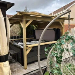 Brentano Wooden Hot Tub Gazebo With Tinted Dome Roof -Outdoor Living Hot Tubs OutdoorLookwithBrentano Rackley3Square