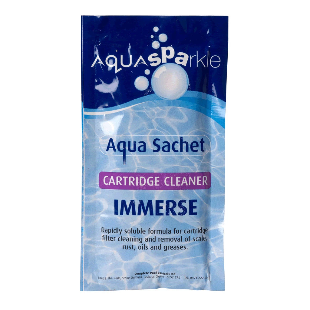 AquaSPArkle Immerse Hot Tub Filter Cartridge Cleaner Aqua Sachet 1 AquaSPArkle Immerse Hot Tub Filter Cartridge Cleaner Aqua Sachet