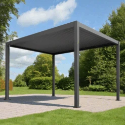 Heavy-Duty Aluminium Pergola With Louvred Roof - 3x3m -Outdoor Living Hot Tubs generated