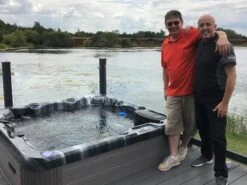 Outdoor Haze - 6 Person Hot Tub With 1 Lounger -Outdoor Living Hot Tubs outdoor haze hot tub with customer